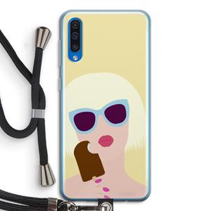 CaseCompany Ice cream: Samsung Galaxy A50 Transparant Hoesje met koord
