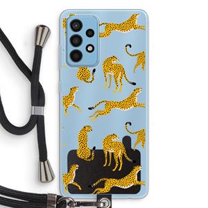 CaseCompany Luipaard: Samsung Galaxy A52 Transparant Hoesje met koord