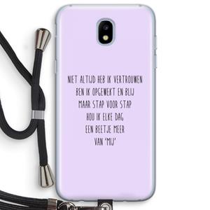 CaseCompany Zelfvertrouwen: Samsung Galaxy J5 (2017) Transparant Hoesje met koord