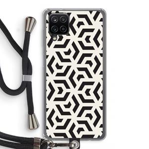 CaseCompany Crazy pattern: Samsung Galaxy A12 Transparant Hoesje met koord