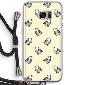 CaseCompany Vogeltjes: Samsung Galaxy S7 Edge Transparant Hoesje met koord