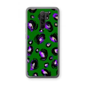 CaseCompany Green Cheetah: Xiaomi Redmi 9 Transparant Hoesje