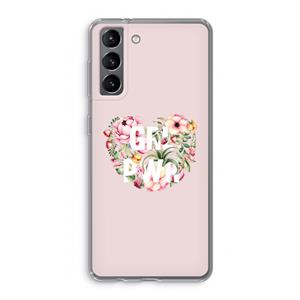 CaseCompany GRL PWR Flower: Samsung Galaxy S21 Transparant Hoesje