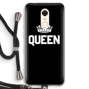 CaseCompany Queen zwart: Xiaomi Redmi 5 Transparant Hoesje met koord