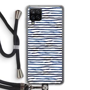 CaseCompany Verrassende lijnen: Samsung Galaxy A12 Transparant Hoesje met koord