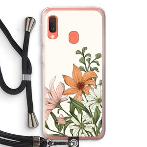 CaseCompany Floral bouquet: Samsung Galaxy A20e Transparant Hoesje met koord