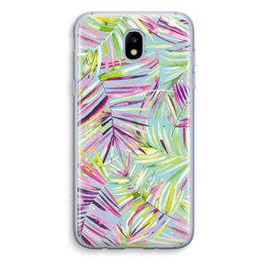 CaseCompany Tropical Palms Blue: Samsung Galaxy J5 (2017) Transparant Hoesje