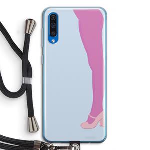 CaseCompany Pink panty: Samsung Galaxy A50 Transparant Hoesje met koord