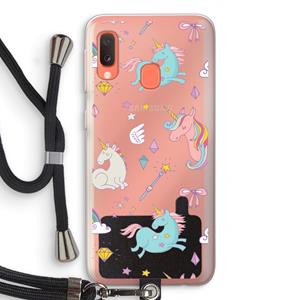 CaseCompany Fantasiewereld: Samsung Galaxy A20e Transparant Hoesje met koord