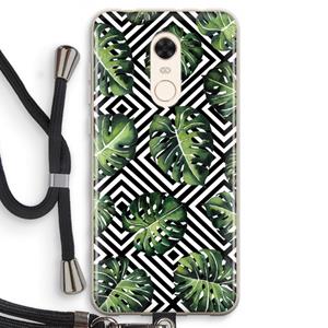 CaseCompany Geometrische jungle: Xiaomi Redmi 5 Transparant Hoesje met koord