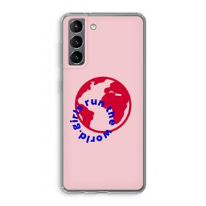 CaseCompany Run The World: Samsung Galaxy S21 Transparant Hoesje