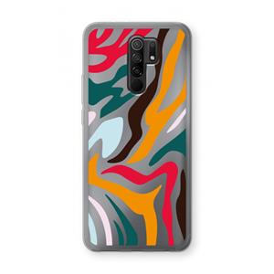 CaseCompany Colored Zebra: Xiaomi Redmi 9 Transparant Hoesje