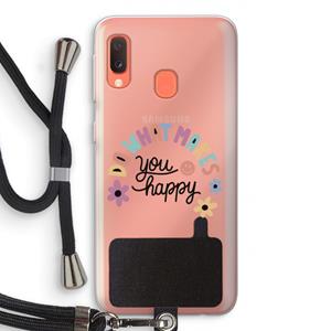 CaseCompany Happy days: Samsung Galaxy A20e Transparant Hoesje met koord