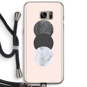 CaseCompany Marmeren cirkels: Samsung Galaxy S7 Edge Transparant Hoesje met koord
