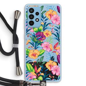 CaseCompany Tropisch 2: Samsung Galaxy A52 Transparant Hoesje met koord