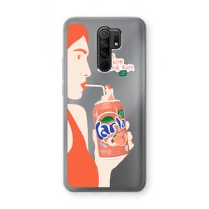 CaseCompany Peach please!: Xiaomi Redmi 9 Transparant Hoesje