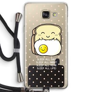 CaseCompany Sleep All Day: Samsung Galaxy A5 (2016) Transparant Hoesje met koord