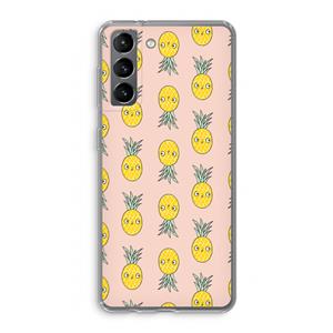 CaseCompany Ananas: Samsung Galaxy S21 Transparant Hoesje