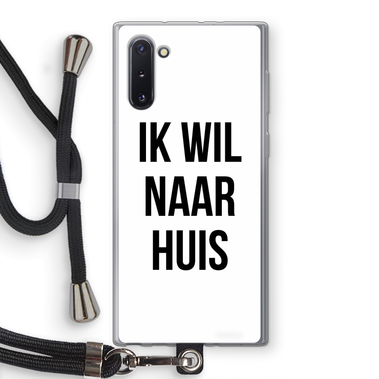CaseCompany Ik wil naar huis: Samsung Galaxy Note 10 Transparant Hoesje met koord