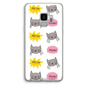 CaseCompany Meow: Samsung Galaxy S9 Transparant Hoesje