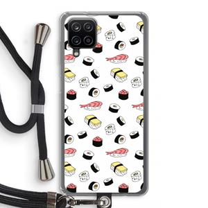 CaseCompany Sushi time: Samsung Galaxy A12 Transparant Hoesje met koord