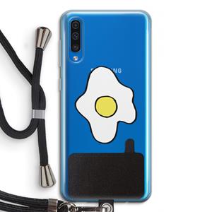 CaseCompany Spiegelei: Samsung Galaxy A50 Transparant Hoesje met koord