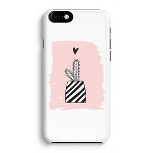 CaseCompany Zwart-wit cactus: iPhone 8 Volledig Geprint Hoesje