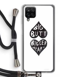 CaseCompany Big butt bigger heart: Samsung Galaxy A12 Transparant Hoesje met koord