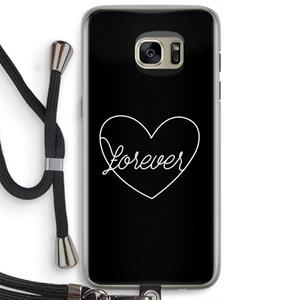 CaseCompany Forever heart black: Samsung Galaxy S7 Edge Transparant Hoesje met koord