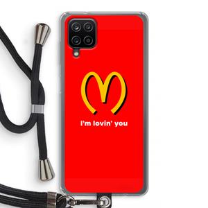 CaseCompany I'm lovin' you: Samsung Galaxy A12 Transparant Hoesje met koord
