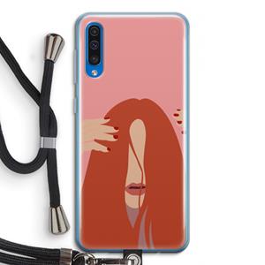 CaseCompany Woke up like this: Samsung Galaxy A50 Transparant Hoesje met koord