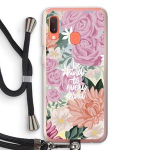 CaseCompany Kindness matters: Samsung Galaxy A20e Transparant Hoesje met koord