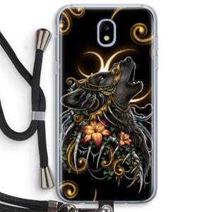 CaseCompany Huilende Wolf: Samsung Galaxy J5 (2017) Transparant Hoesje met koord