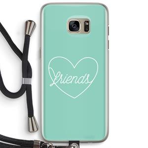 CaseCompany Friends heart pastel: Samsung Galaxy S7 Edge Transparant Hoesje met koord