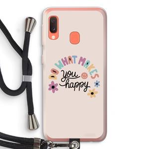 CaseCompany Happy days: Samsung Galaxy A20e Transparant Hoesje met koord