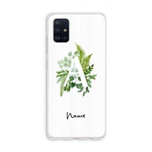 CaseCompany Green Brush: Galaxy A51 4G Transparant Hoesje