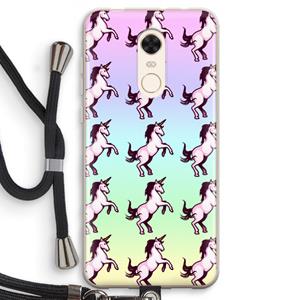 CaseCompany Musketon Unicorn: Xiaomi Redmi 5 Transparant Hoesje met koord