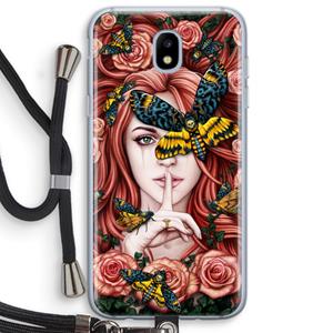 CaseCompany Lady Moth: Samsung Galaxy J5 (2017) Transparant Hoesje met koord