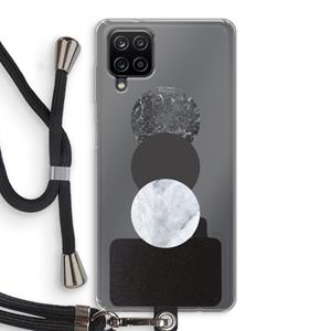 CaseCompany Marmeren cirkels: Samsung Galaxy A12 Transparant Hoesje met koord