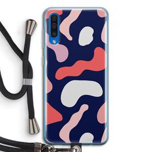 CaseCompany Memphis Shapes Pink: Samsung Galaxy A50 Transparant Hoesje met koord