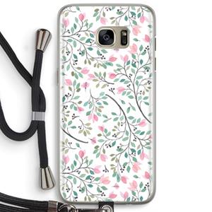 CaseCompany Sierlijke bloemen: Samsung Galaxy S7 Edge Transparant Hoesje met koord