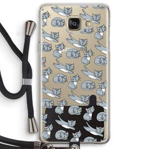 CaseCompany Poezen: Samsung Galaxy A5 (2016) Transparant Hoesje met koord