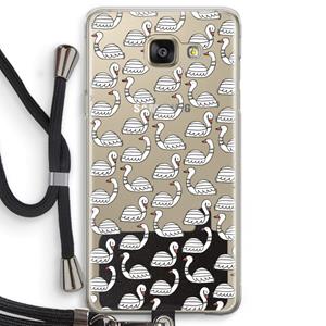 CaseCompany Zwanen: Samsung Galaxy A5 (2016) Transparant Hoesje met koord