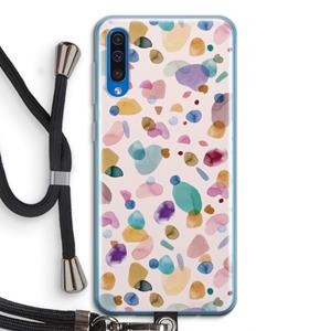 CaseCompany Terrazzo Memphis Pink: Samsung Galaxy A50 Transparant Hoesje met koord