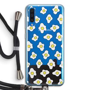 CaseCompany Spiegeleitjes: Samsung Galaxy A50 Transparant Hoesje met koord
