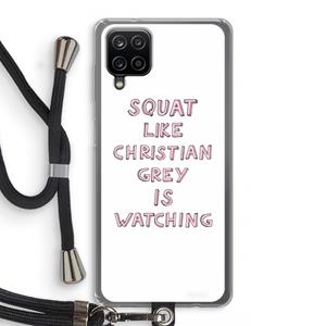CaseCompany Christian Grey: Samsung Galaxy A12 Transparant Hoesje met koord