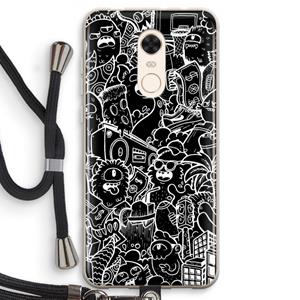 CaseCompany Vexx Black City : Xiaomi Redmi 5 Transparant Hoesje met koord