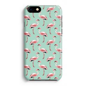 CaseCompany Flamingoprint groen: iPhone 8 Volledig Geprint Hoesje