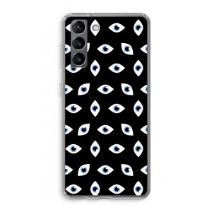 CaseCompany Eyes pattern: Samsung Galaxy S21 Transparant Hoesje