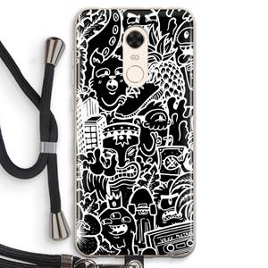 CaseCompany Vexx Black Mixtape: Xiaomi Redmi 5 Transparant Hoesje met koord